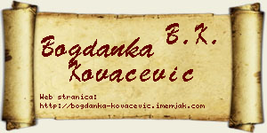 Bogdanka Kovačević vizit kartica